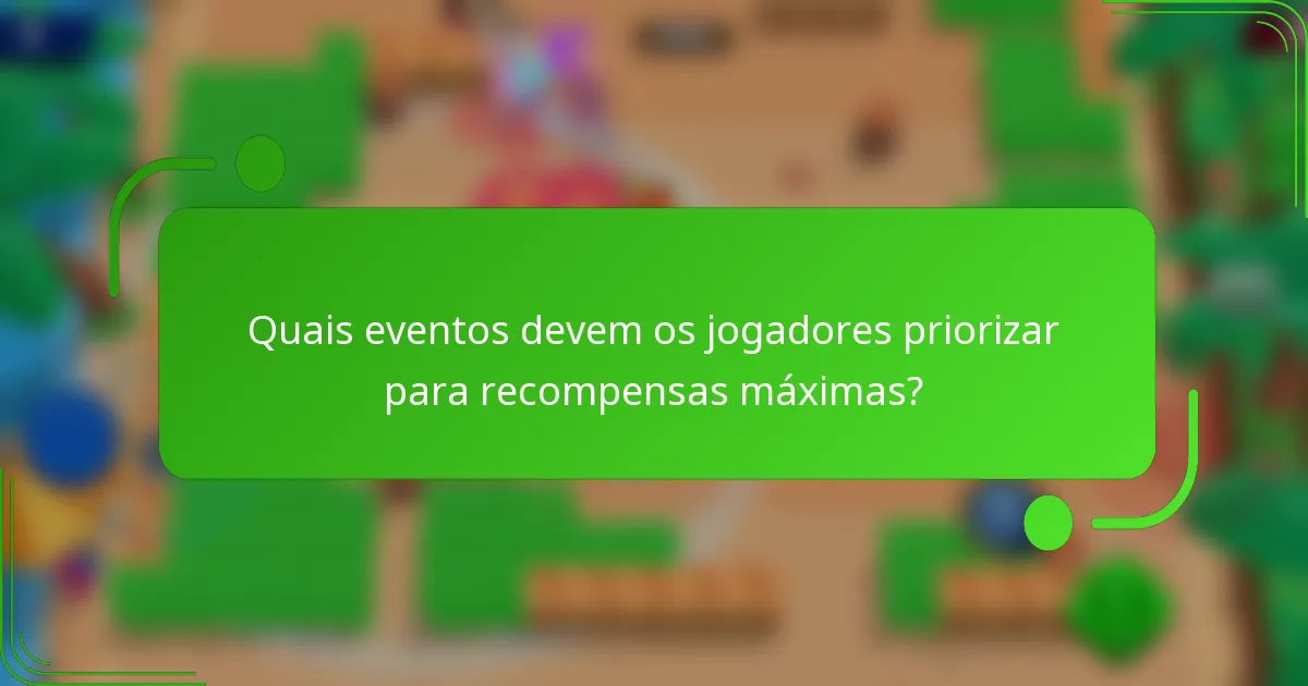 Quais eventos devem os jogadores priorizar para recompensas máximas?